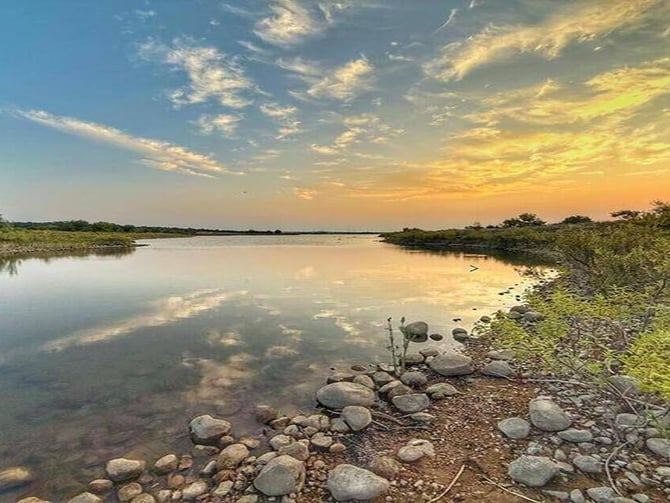 Lake Elmer Thomas at sunset near Lawton