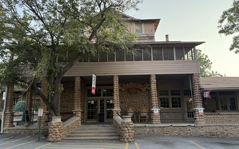 Old Plantation Restaurant cobblestone facade in Medicine Park